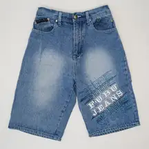 Vintage 90s FUBU Embroidered Denim Shorts Jorts