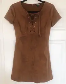 Brown Suede Mini Dress