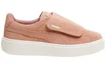 Puma Women’s Suede Platform Big Velcro Strap in Cameo Brown