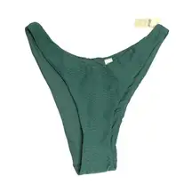 Aerie Bikini Bottom Cheeky High Cut High Rise Textured Wavy Green M