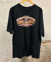Harley Davidson Stone Mountain Eagle Graphic Black Short Sleeve Biker T-Shirt 2X