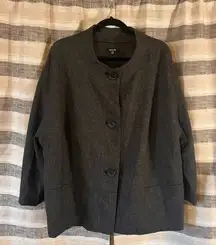 Rafaella Gray Button Front Jacket Size 22W‎