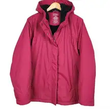 LL Bean Winter Warmer Jacket Nylon Fleece Lined Hood Pink-Magenta Parka Size 2X