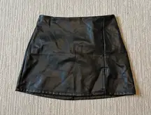 Altar'd State Mini Black Leather Skirt