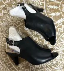 ALFANI Womens Black Padded Step Flex Peep Toe Stacked Heel Buckle Bootie 9.5