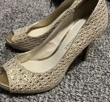 Audrey Brooke - Gold Sparkle Heels - 8