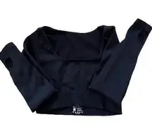 Amazon black long sleeve black crop top 