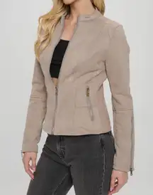 Faux Suede Fitted Jacket 