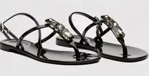 TARA GRINNA SWIMWEAR LLARIA JELLY SANDALS Back Strap Crystals Black 39