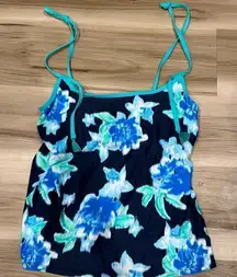 Beach House Blue Floral Tankini Top Women’s 8