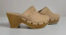 Arizona Jeans Women's Tan Clogs with Studded Detail