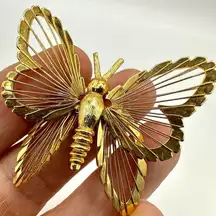 Monet gold tone vintage butterfly brooch