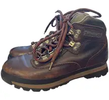 Timberland Vintage 90s Euro Hiker Brown Leather Boots Gorpcore Crunchy Granola