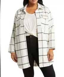 Melloday Plaid Open Front Jacket Size 2X