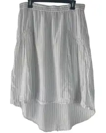 Mossimo Women's Size XL Linen Blend White‎ Stripe Laggen Skirt