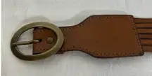 Lucky Penny Belt Small Brown Leather Western Boho Brass Tone Anthropologie