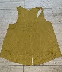Women's Chocolate USA‎ Tank top Shirt Size L Mustard Yellow Cotton Blend