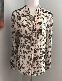 NWOT!! Renee C. Sheer Floral Print Shirt