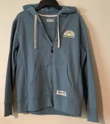 Life Is Good simply true zip HERE COMES THE SUN hoodie jacket blue Medium NWT