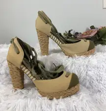 Emy Canvas Espadrille Platform Heels Upper Jute-Wrapped sole Thick Heel Amoy 8