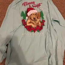 Teal Christmas Long Sleeve Shirt