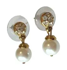 Swarovski Crystal Pearl Drop Earrings Wedding Bridal Dainty Prom Everyday Style