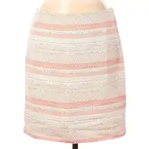 Katherine Barclay | Size 4 | Watermelon & White Lined Knit Career Mini Skirt