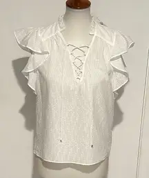 Intermix Florance Flutter Sleeve Blouse NEW With‎ Tags - Size S.