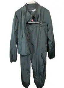 Good American Womens Windbreaker & Matching Pants Set Size 3 Dark Green Nylon