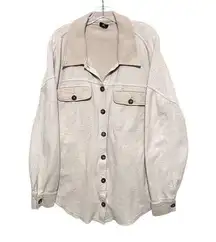 PacSun Homecoming Button Down Fleece Fuzzy Shacket Oversized Jacket Womens M L