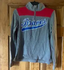Braves Gray and Red Pullover