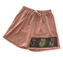 Via Penny Lane Reworked Apparel | The Rolling Stones Pink Graphic Shorts Large