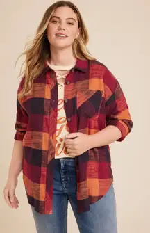 Maurice’s Cabin Plaid Boyfriend Tunic