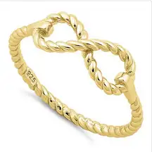 Gold Plated Sterling Silver Braided Infinity Ring Size 7,8