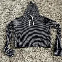 Hollister flow navy blue striped flowy hoodie size small