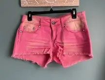 Dollhouse Y2K Pink w/ Gold Metallic Low Rise Cut Off Shorts