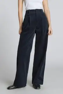 Everlane The Corduroy Way High Drape Pant Navy Blue Wide Leg Trousers NWT Size 4