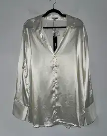 NWT Fashion Nova Closet Staple Satin Shirt 3X