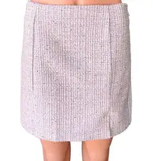 NWT ~ BLUE RAIN Francescas Lavender Tweed Front Slit Lined Mini Skirt ~ SMALL