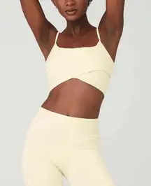 NWOT Alo Yoga Airbrush Enso Bra French Vanilla Size Large *Discontinued Color*