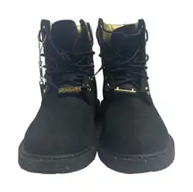 TIMBERLAND Women’s Rebolt Boot Black Gold Size 6‎ Nubuck Suede Leather Lace Up