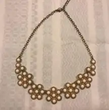 White and Gold Statement Necklace