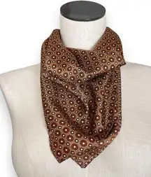 Vintage Square‎ Scarf Bandana Polka Dot Brown Retro Pattern Professional Office