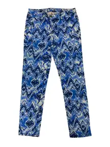 Francesca’s Collection Ikat Blue White Skinny Pants Size 29 Style FR001T2