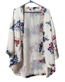 Violet Claire Floral Open Front Kimono Cardigan Size Medium Cottagecore‎ Peasant