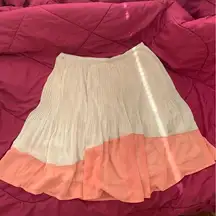 nude peach chiffon pleated skirt