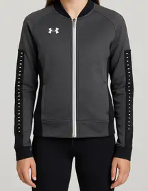 Under Armour ColdGear Full Zip Gray & Black Jacket Size XXS (A186)