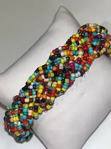 Fair Trade Item Handmade Colorful Seed Beaded Bracelet in Braid Design Size: OS