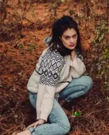 POl‎ fun Aztec chenille sweater Size M