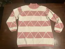Pink and white sweater size medium vintage Coogi style